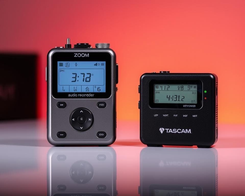 Audiorekorder von Zoom und Tascam