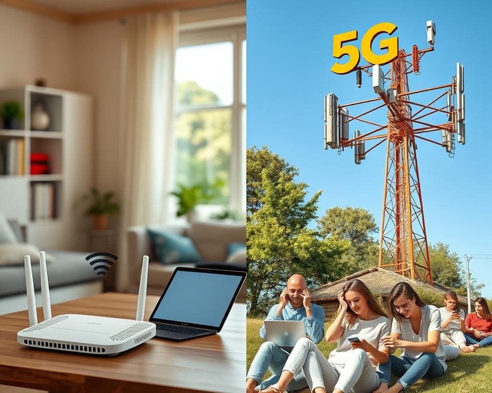 Geschwindigkeitsvergleich von WLAN und 5G