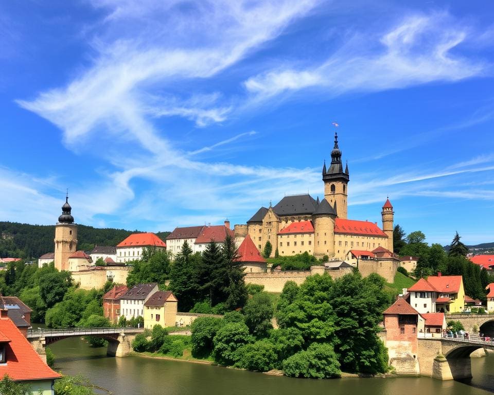 Mittelalterliche Burgen in Český Krumlov, Tschechien