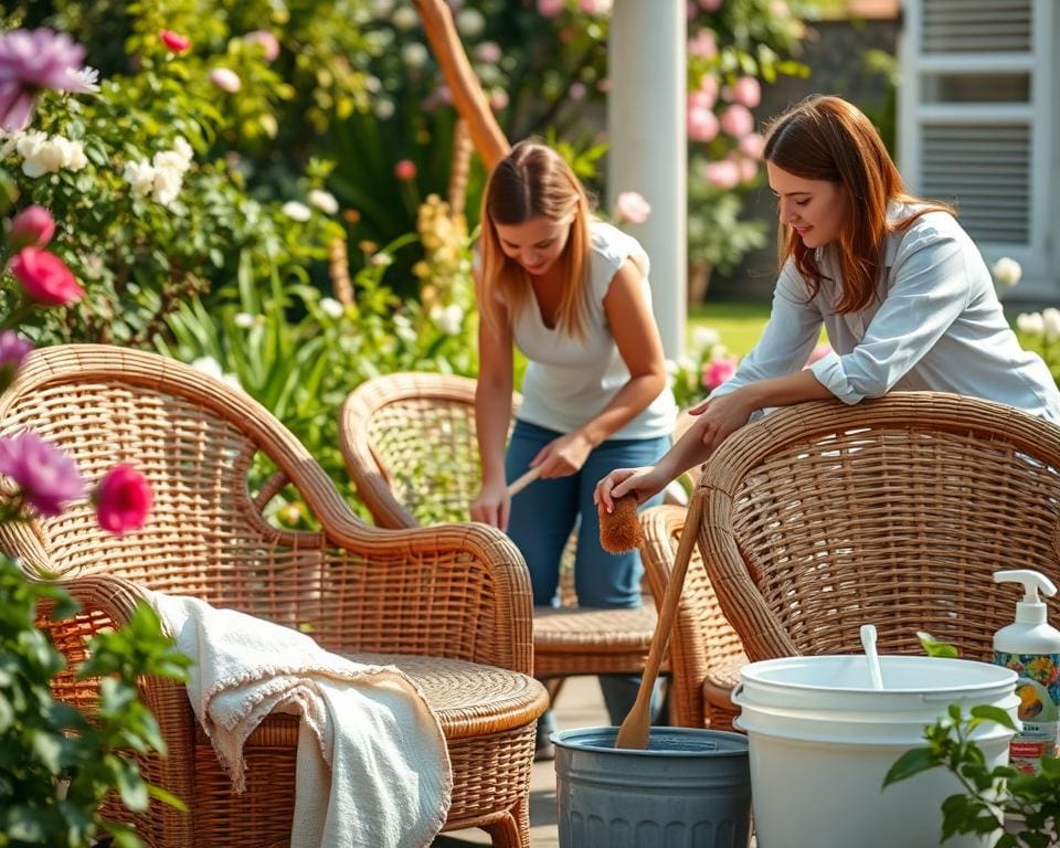 Rattan Gartenmöbel reinigen