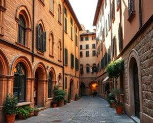 Romanische Fassaden in Siena, Italien