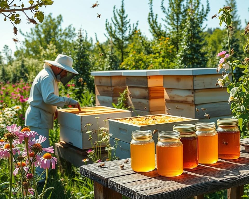 Bienenpflege und Honigproduktion