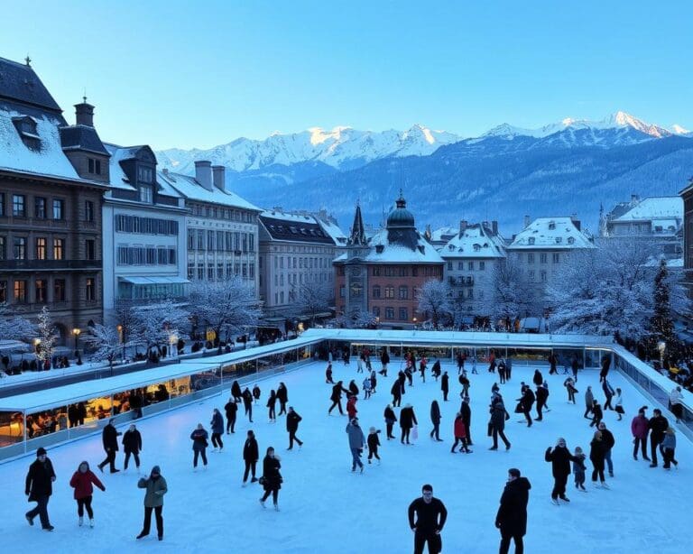 Schlittschuhlaufen in Zürich: Winterliche Bewegung