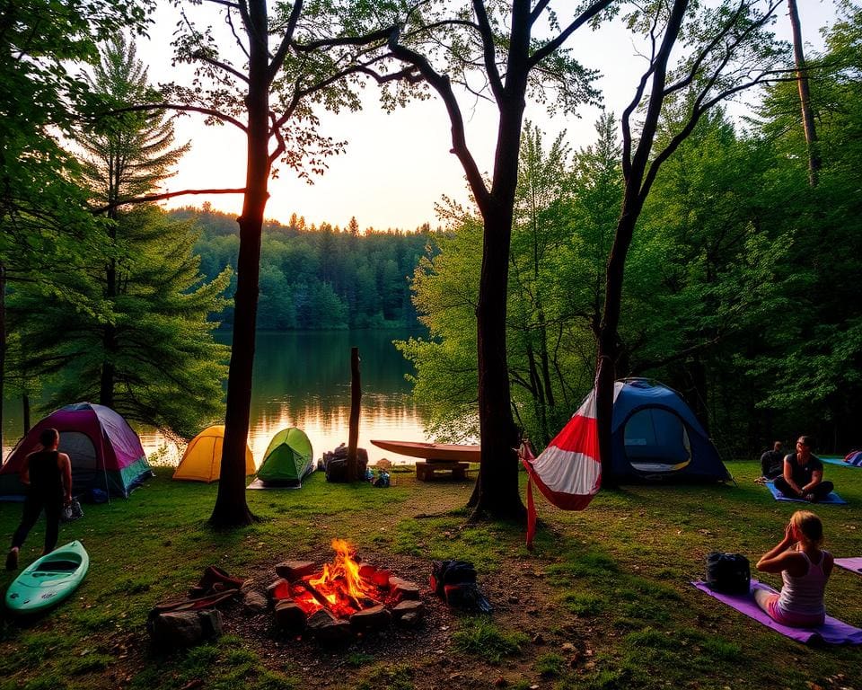 Stressabbau beim Camping durch Aktivitäten