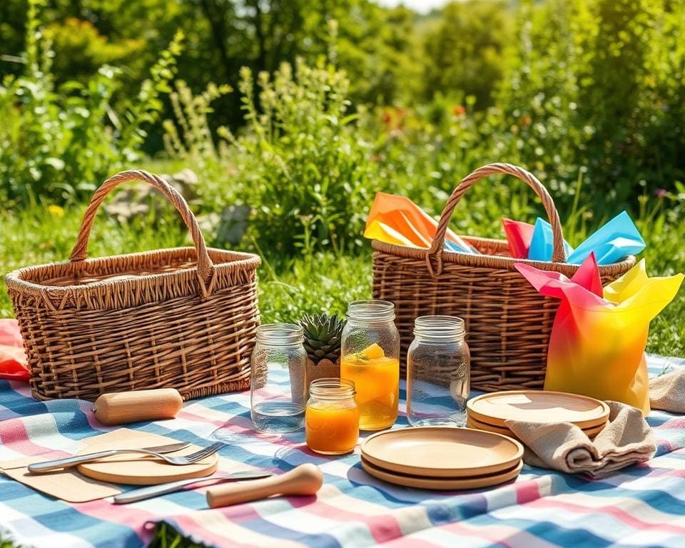 Umweltfreundliches Picknick-Zubehör