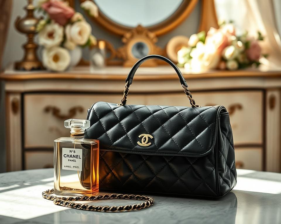 Chanel N°5 und klassische Chanel-Handtasche