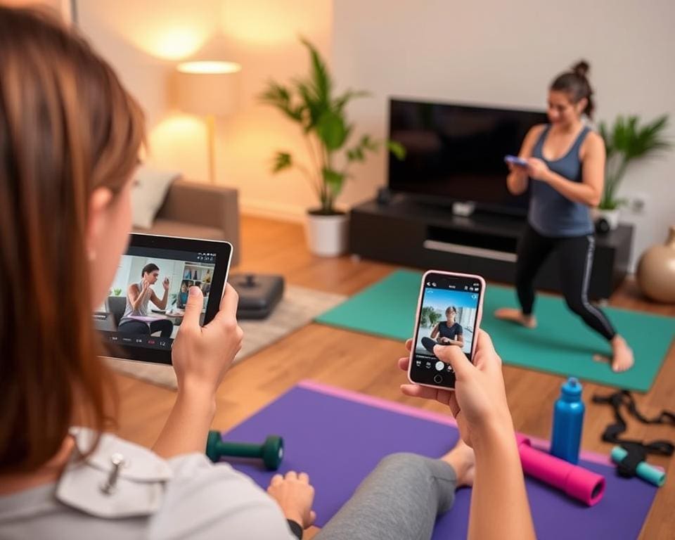 Online Fitness Programme und Mobile Fitness-Apps