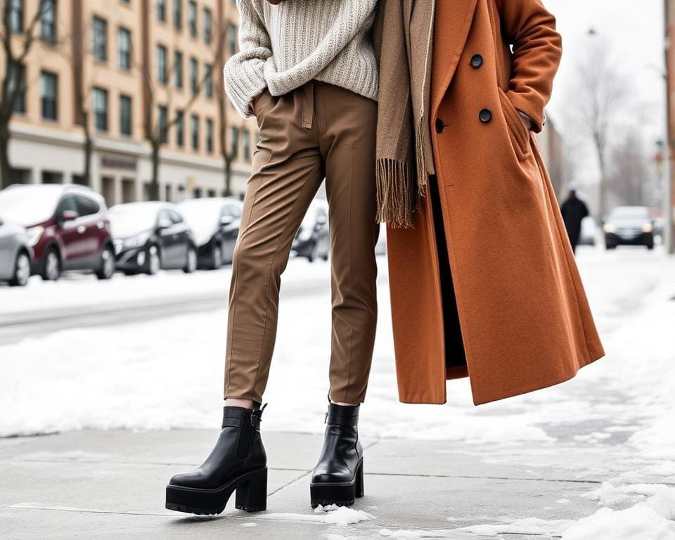 Plateau-Stiefel und Outfit-Ideen