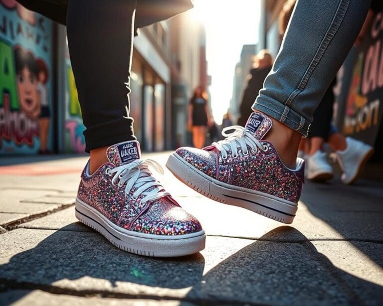 Sneaker mit Glitzer: Funkelnde Streetstyle-Trends