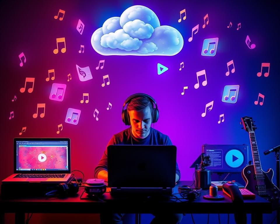 Verfügbarkeit der Musikdateien in der Cloud speichern