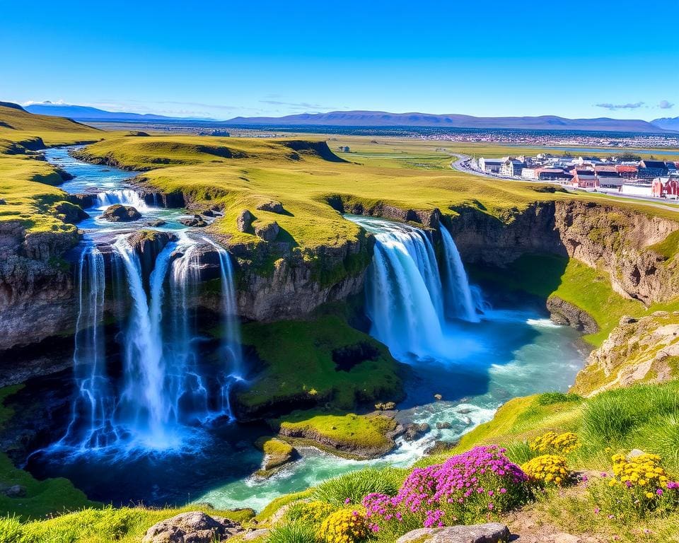 Wasserfälle als Tourismusziel in Reykjavik