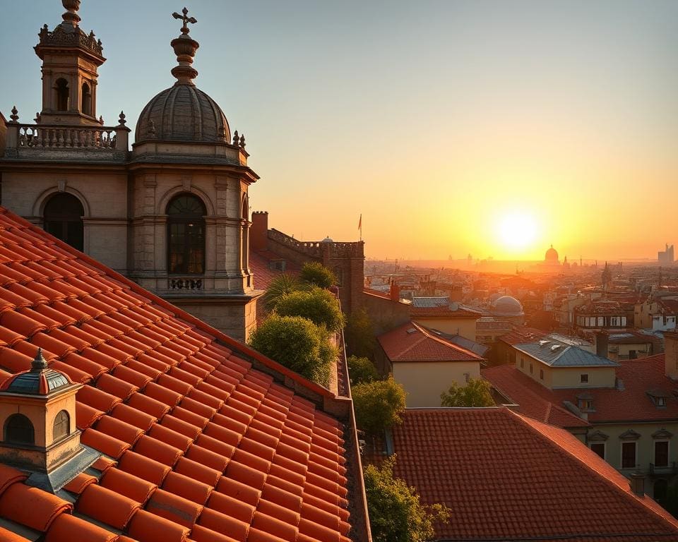 historische Dachterrassen in Barcelona