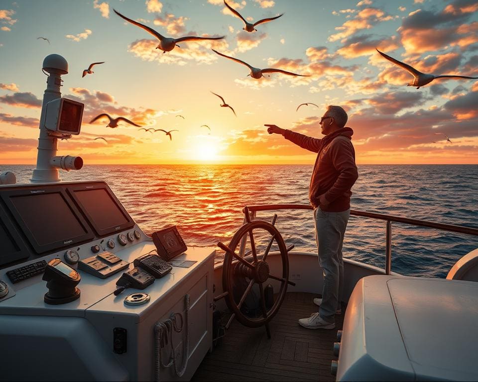 Navigation auf hoher See mit modernen und traditionellen Methoden