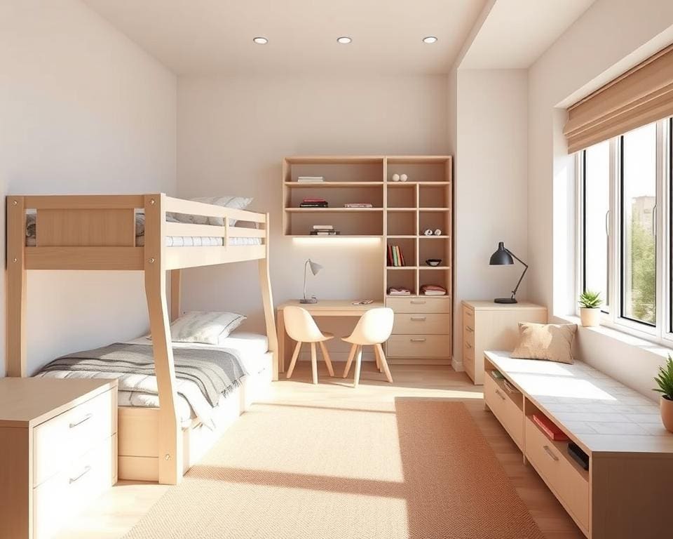 Platzsparende Ideen für Geschwisterzimmer