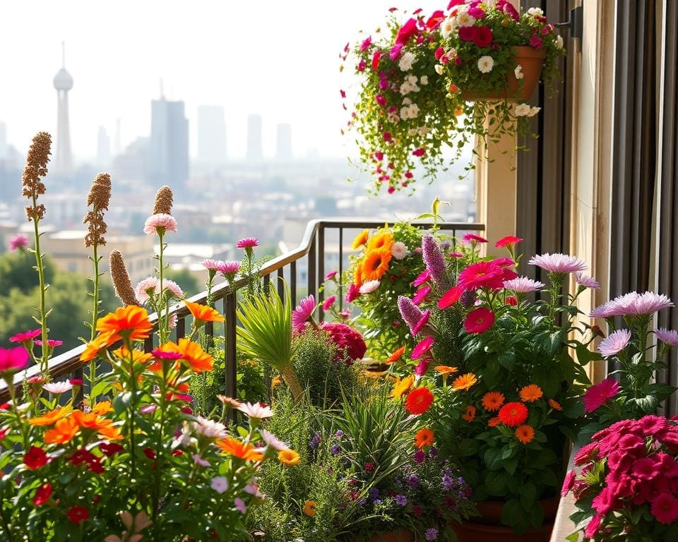Balkongestaltung mit Blumen