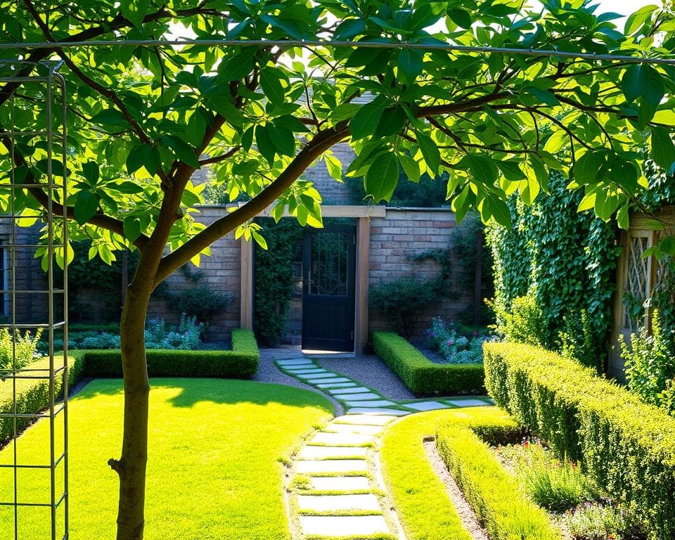 Garten mit Spalierbaum