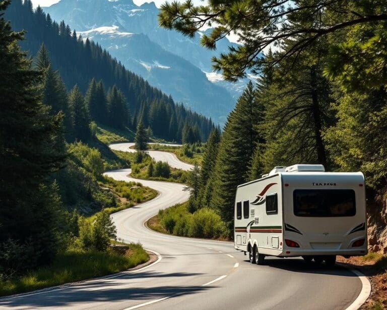 Wie fährt man sicher mit Caravan in Serpentinen?