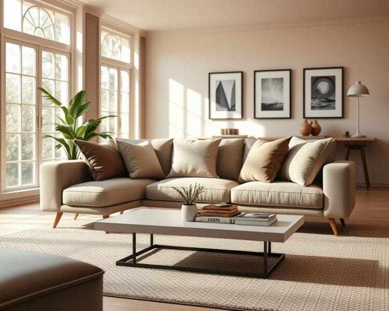 Wie richtet man ein Wohnzimmer mit Lounge-Sofa ein?